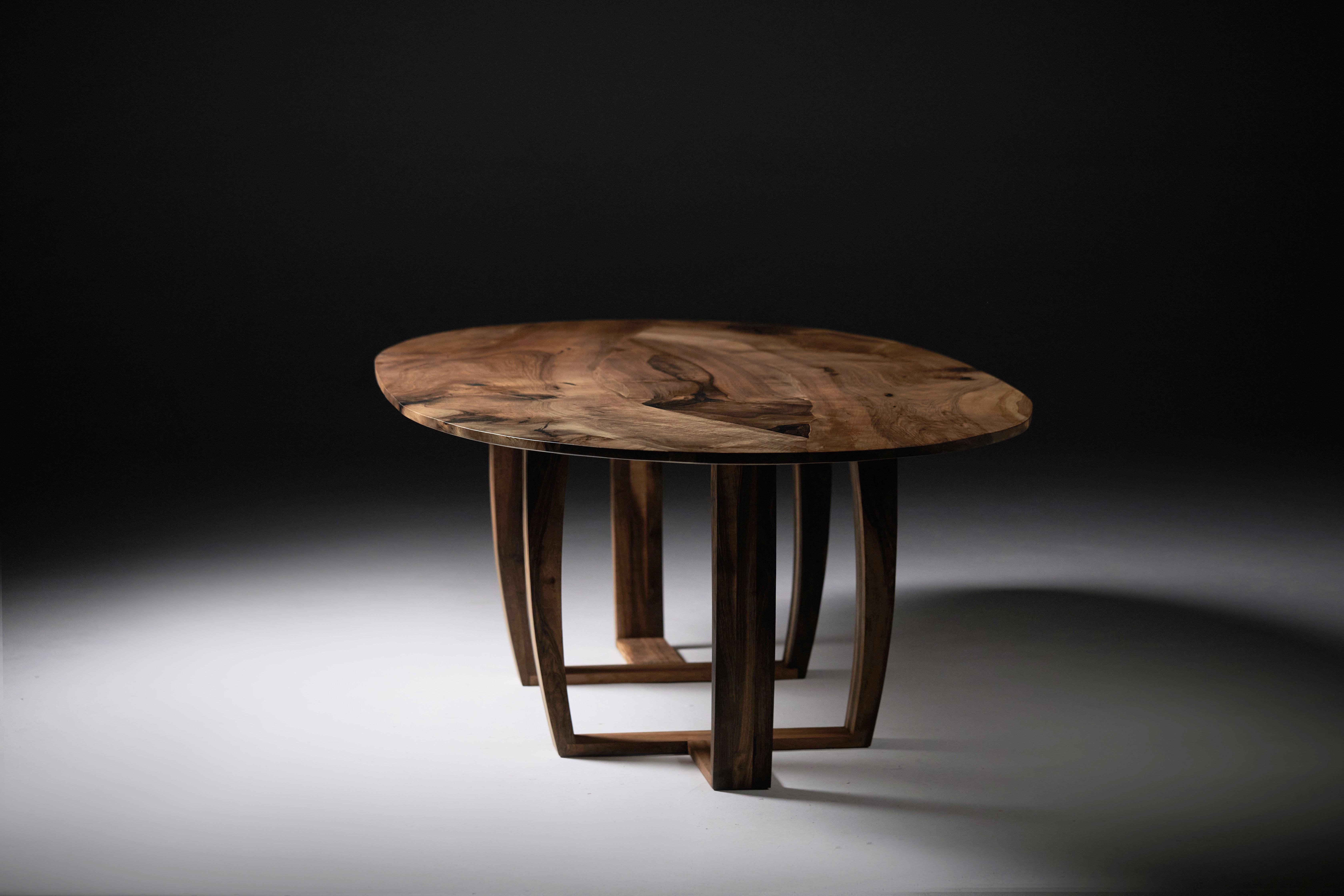 Contemporary Oval Walnut Dining Table by Jonathan Field For Sale
