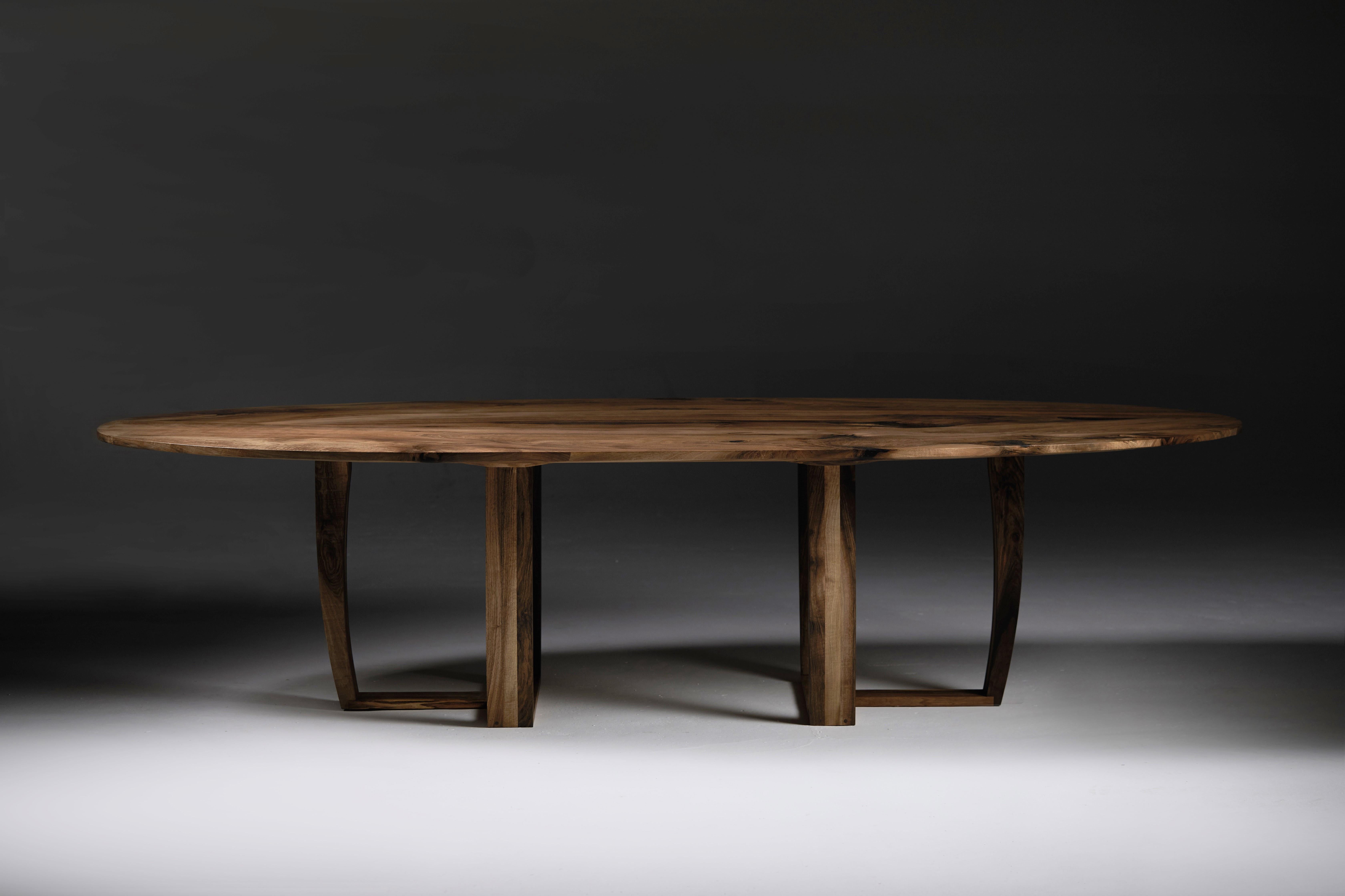 Oval Walnut Dining Table by Jonathan Field For Sale 1