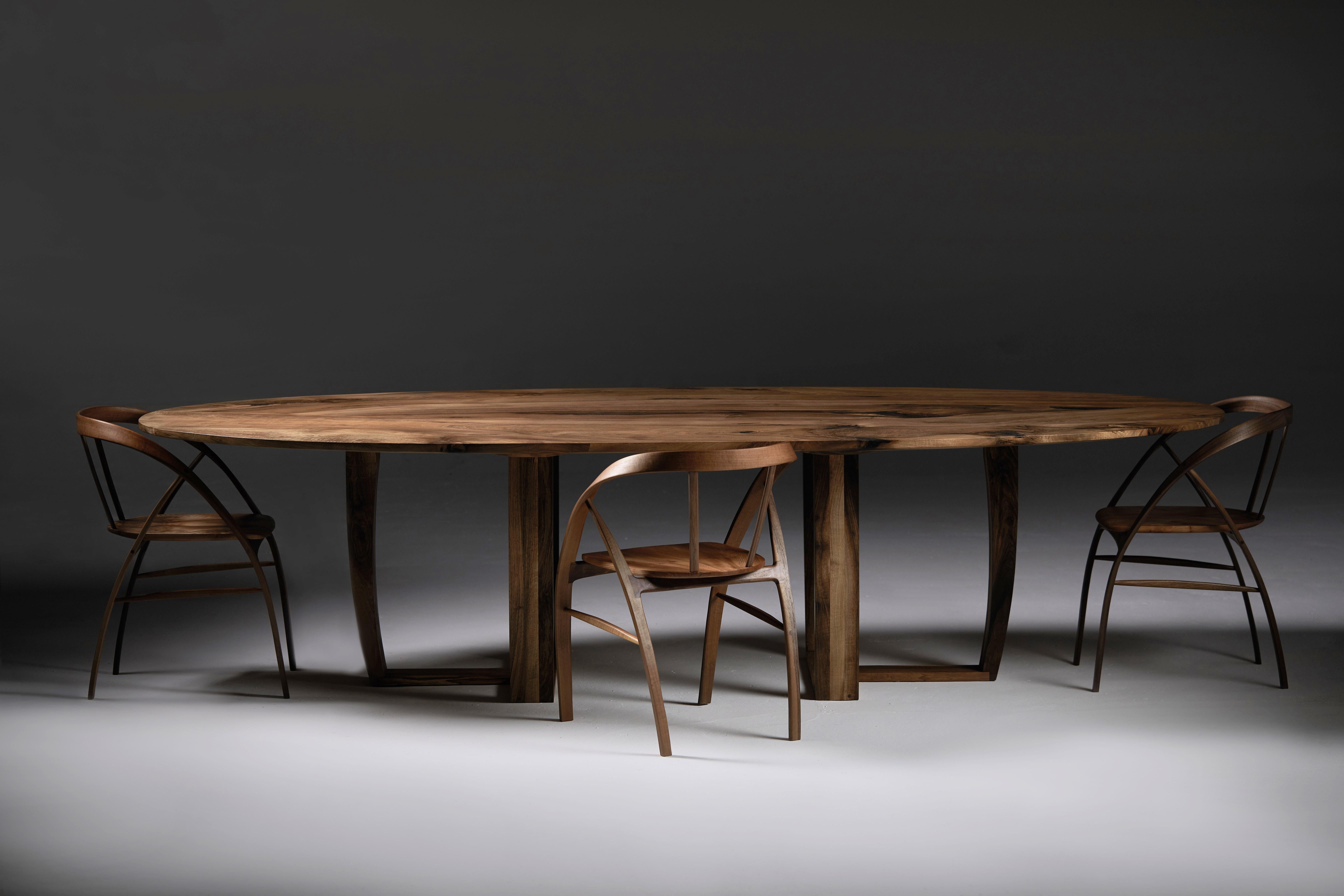 Oval Walnut Dining Table by Jonathan Field For Sale 2