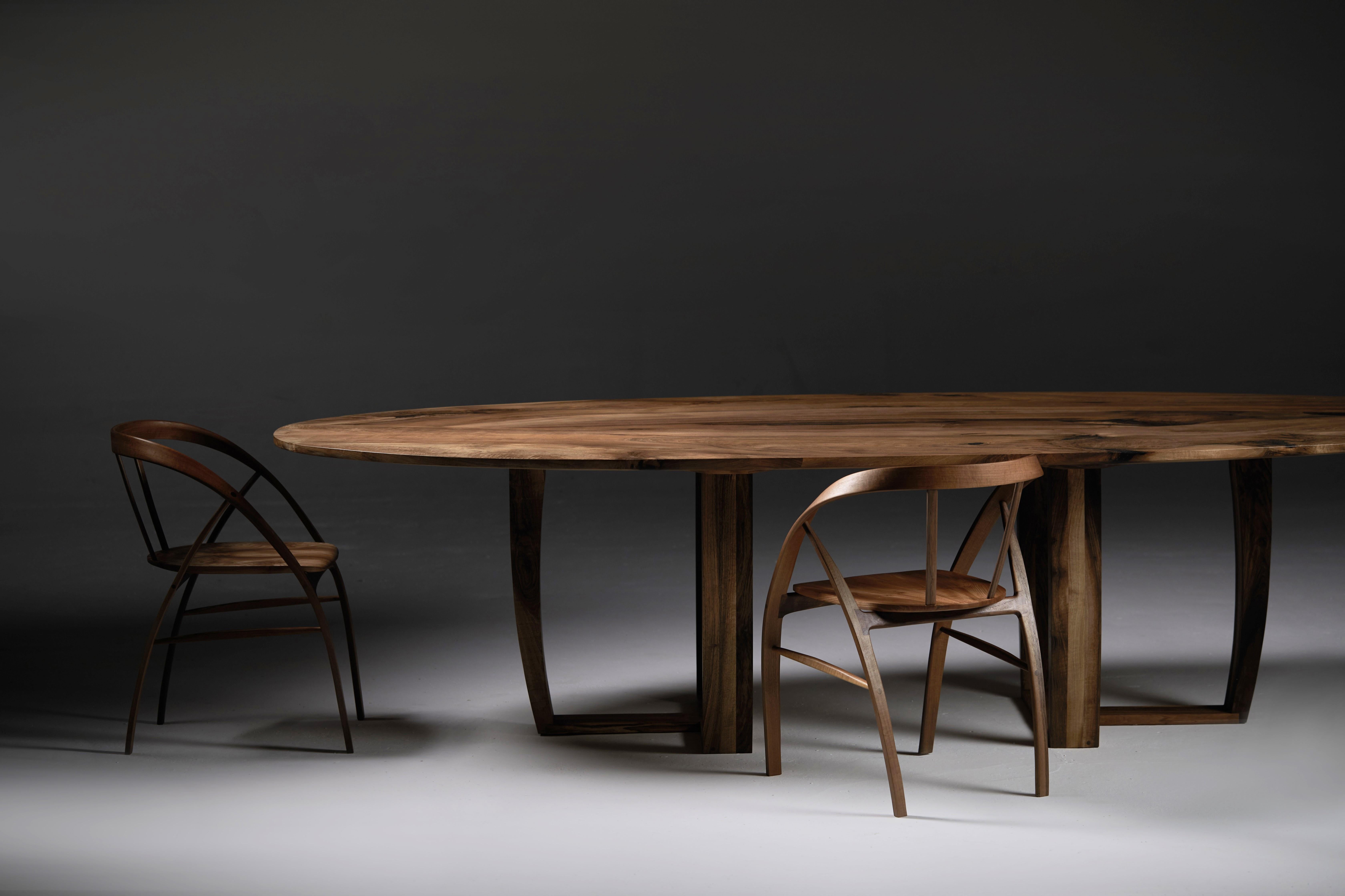 Oval Walnut Dining Table by Jonathan Field For Sale 3
