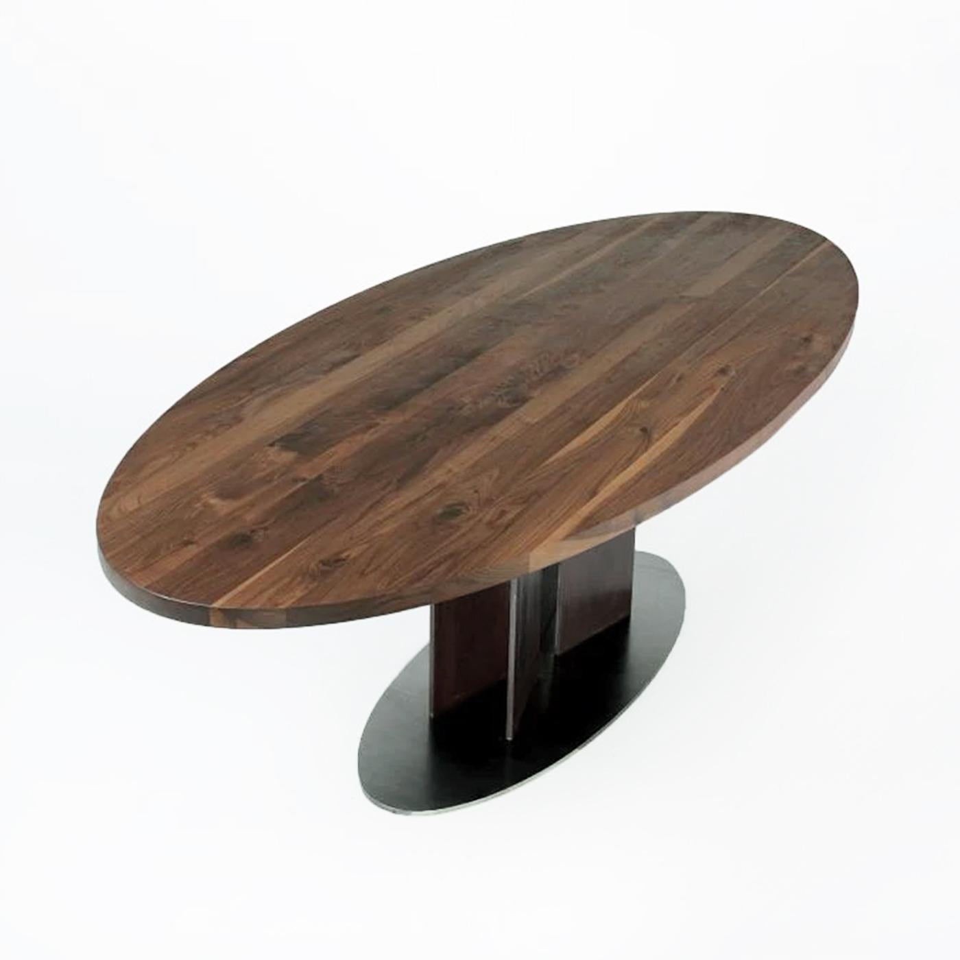 walnut oval dining table