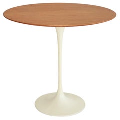 Vintage Oval Walnut Tulip Side Table Saarinen for Knoll 1960s