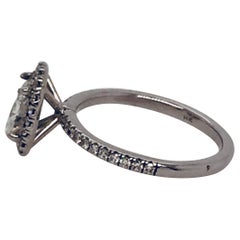 Oval Weighing 1.11 Carat in a 14 Karat Halo Setting, GIA Certificate I Color