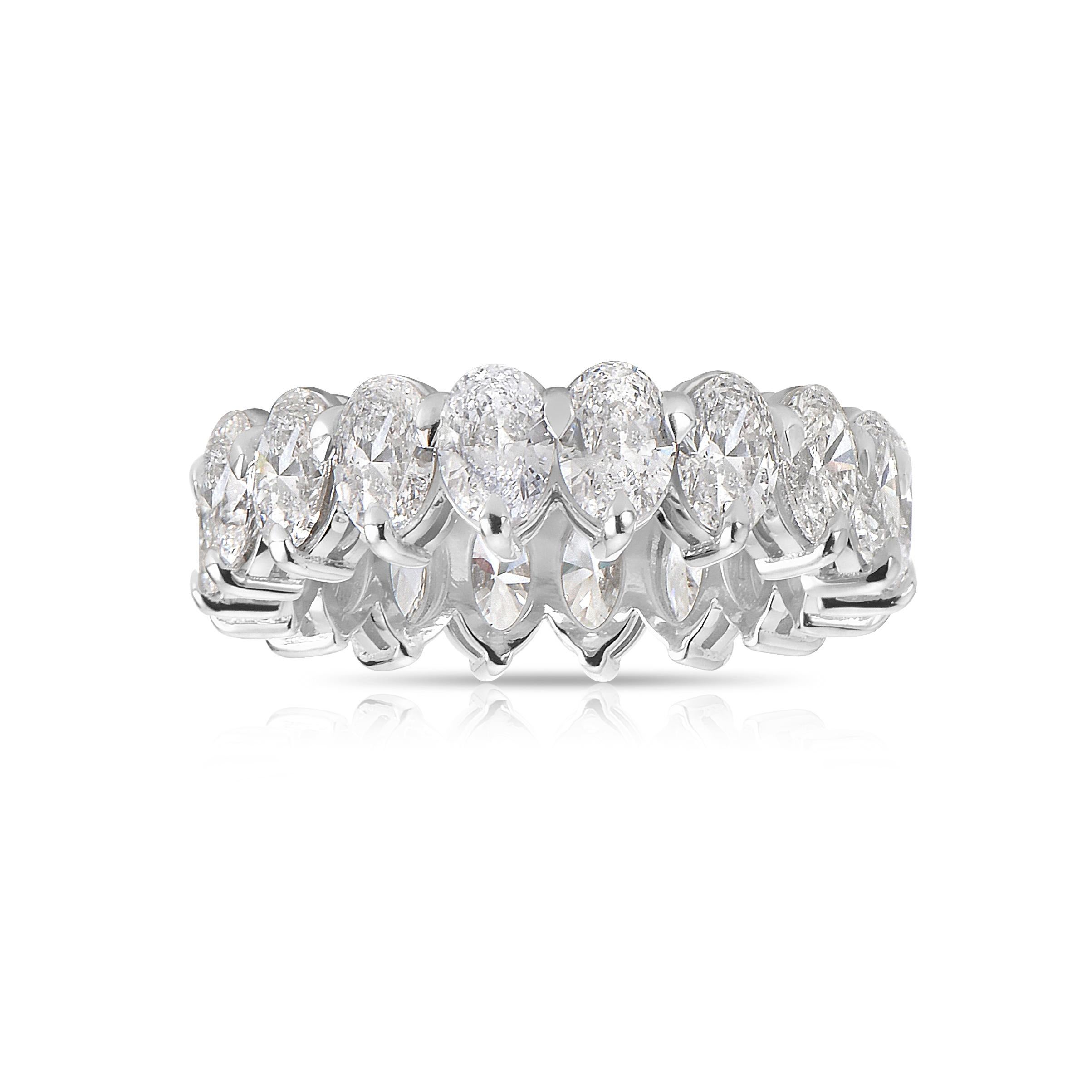 Oval Cut Oval White Diamond Eternity Band For Sale