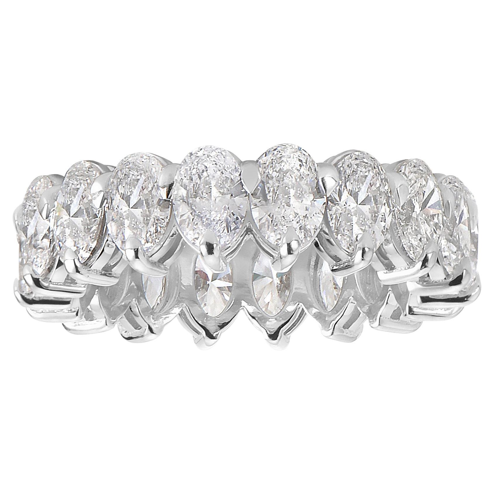 Oval White Diamond Eternity Band For Sale