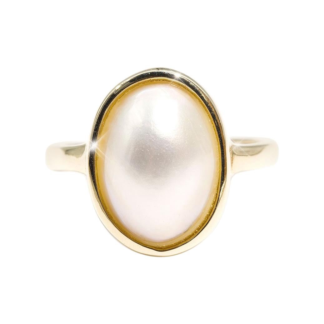 Mabe Pearl Ring 9ct Yellow Gold main image 1