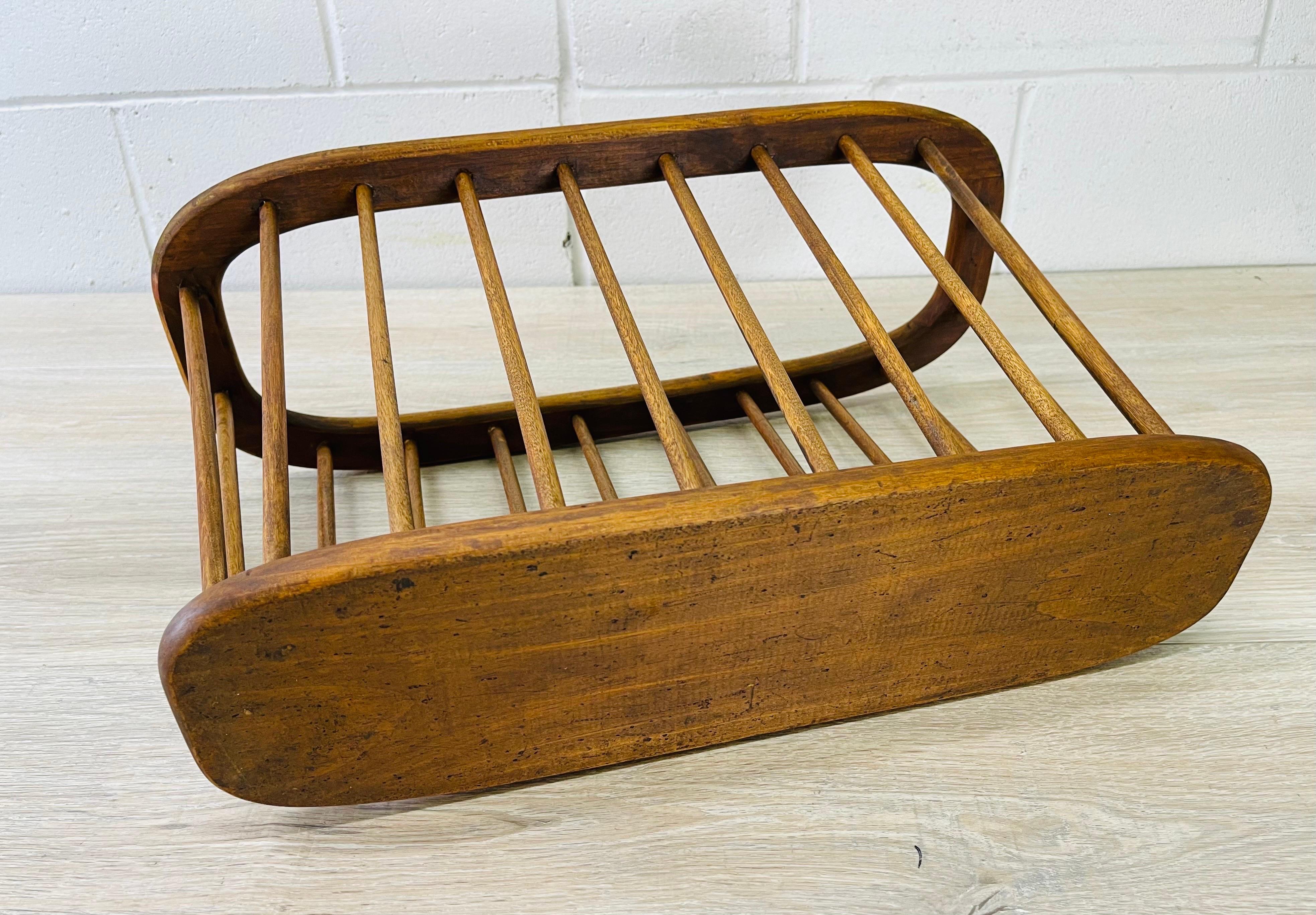 Oval Wood Magazine Rack 2