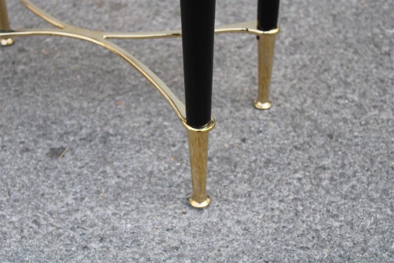 Oval Wood Marble Onix Paolo Buffa Night Stands Mid-Century Brass Design, 1950s For Sale 7