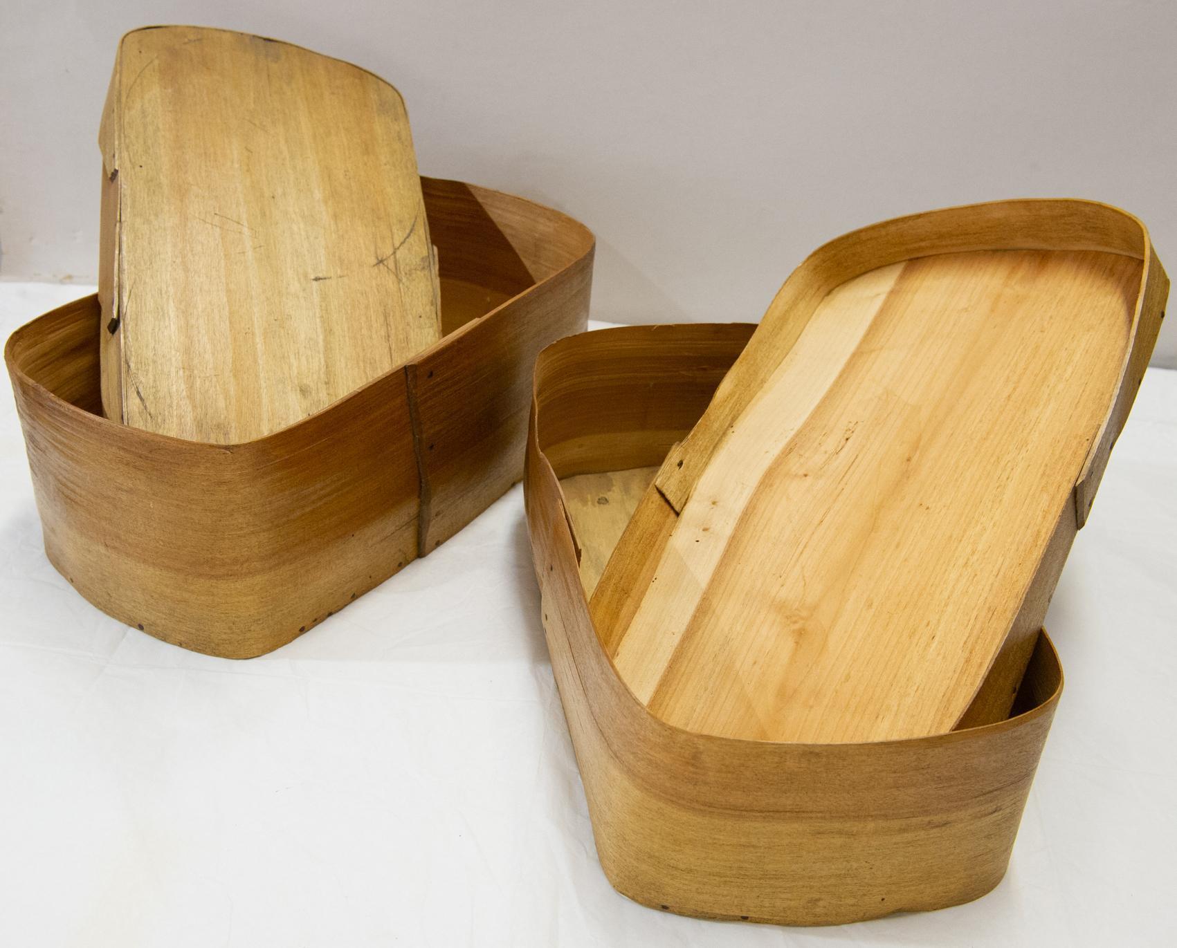 Oval Wooden Apothecary Boxes Set For Sale 2