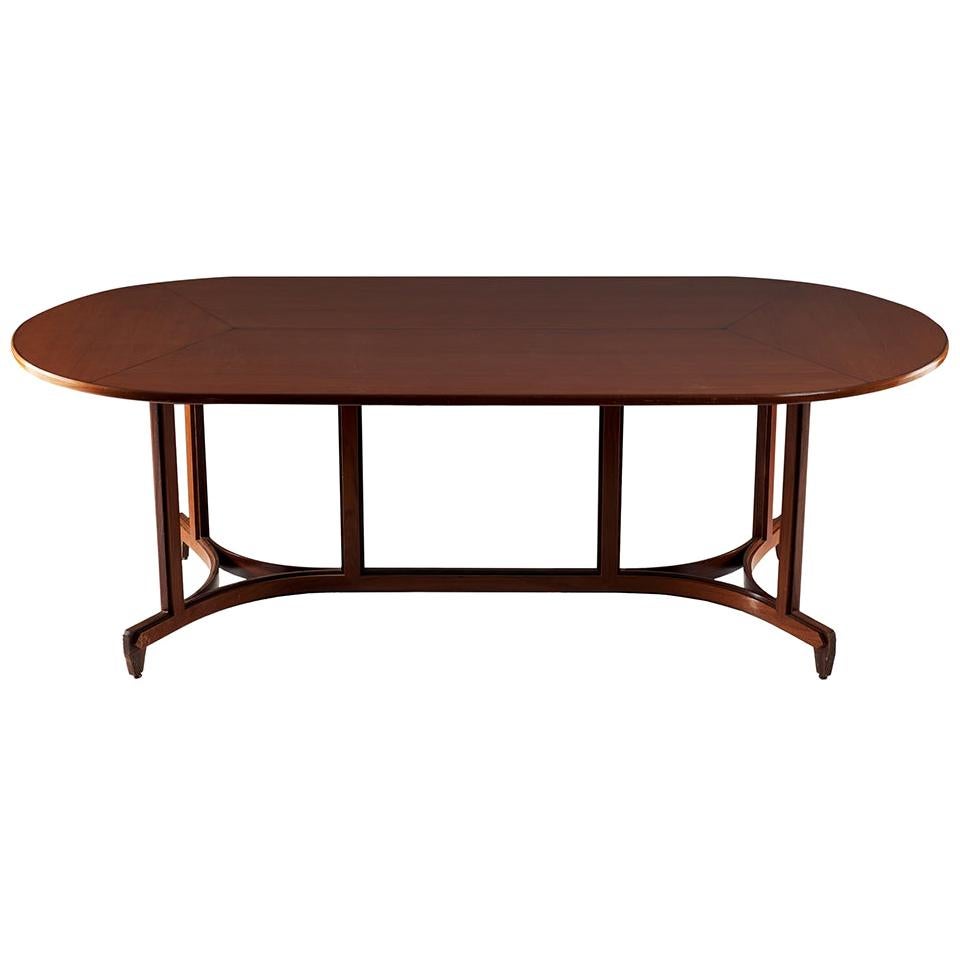 Oval Wooden Table Manifattura Italiana, circa 1960