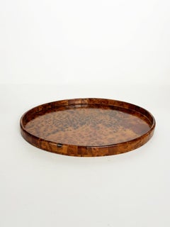 Oval Wooden Tray, France, 1970s