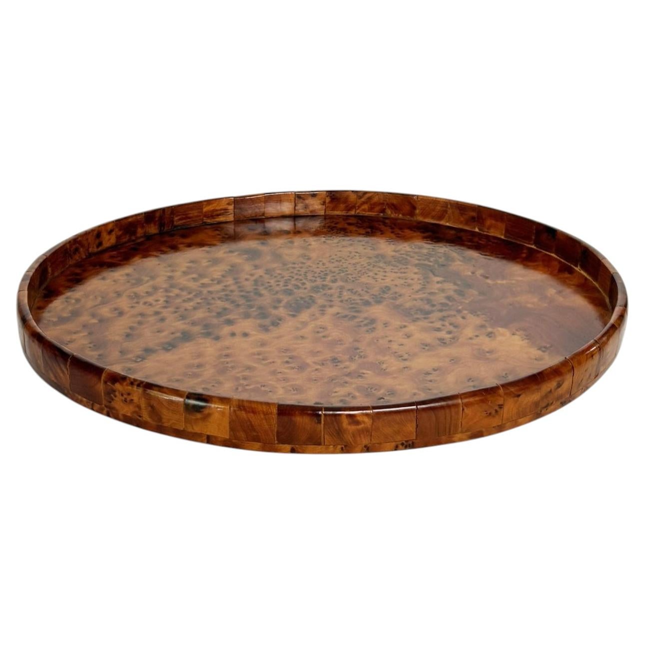 Oval Wooden Tray, France, 1970s