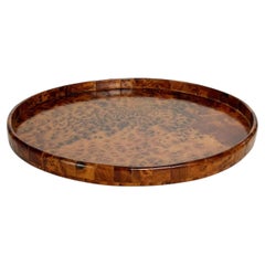 Oval Wooden Tray, France, 1970s