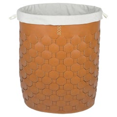 EGAN Deluxe Oval Woven Leather Laundry Basket by Limac Design, Italy