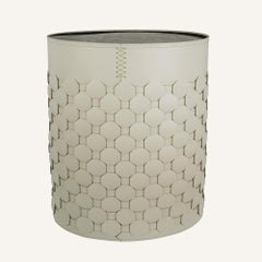 Oval Woven Regenerated Leather Laundry Basket EGAN - Standard cotton bag