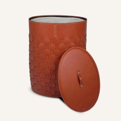 Panier à linge ovale en cuir tressé avec couvercle MAIRA Standard