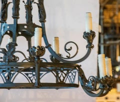 Oval Wrought Iron Chandelier