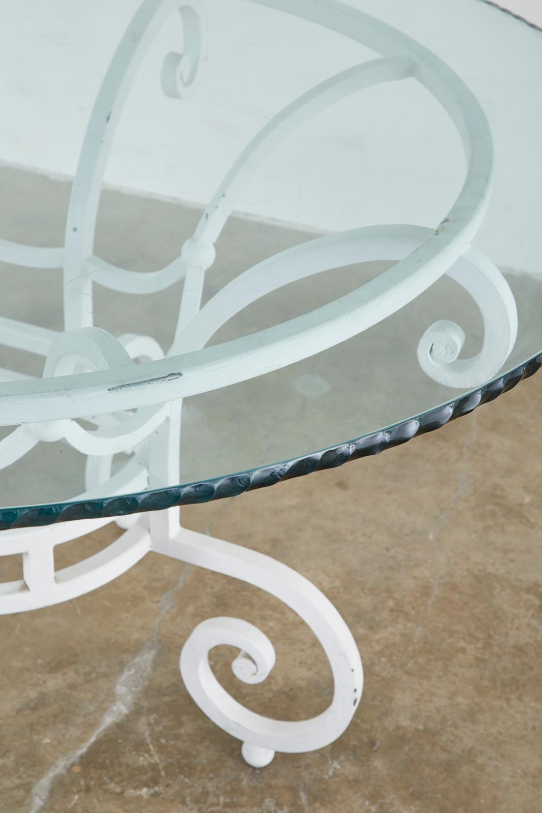 Oval Wrought Iron Painted Garden Dining Table 3