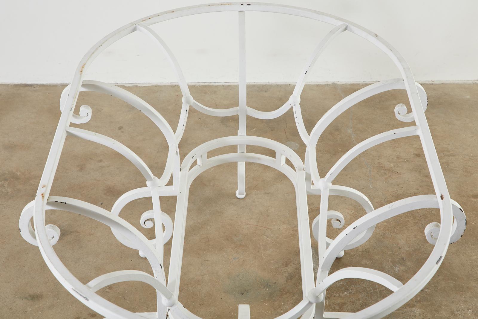 Oval Wrought Iron Painted Garden Dining Table 11
