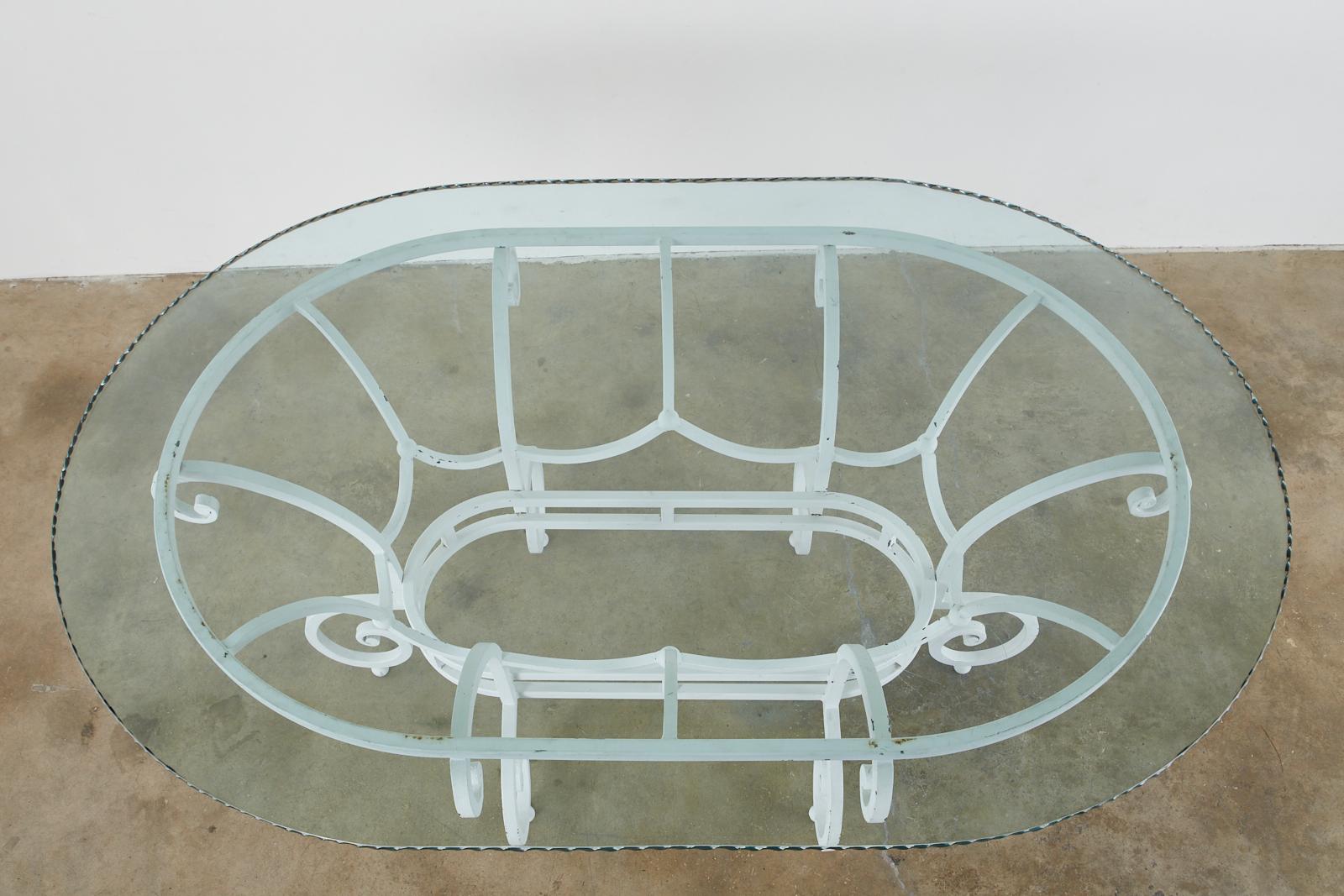 Victorian Oval Wrought Iron Painted Garden Dining Table