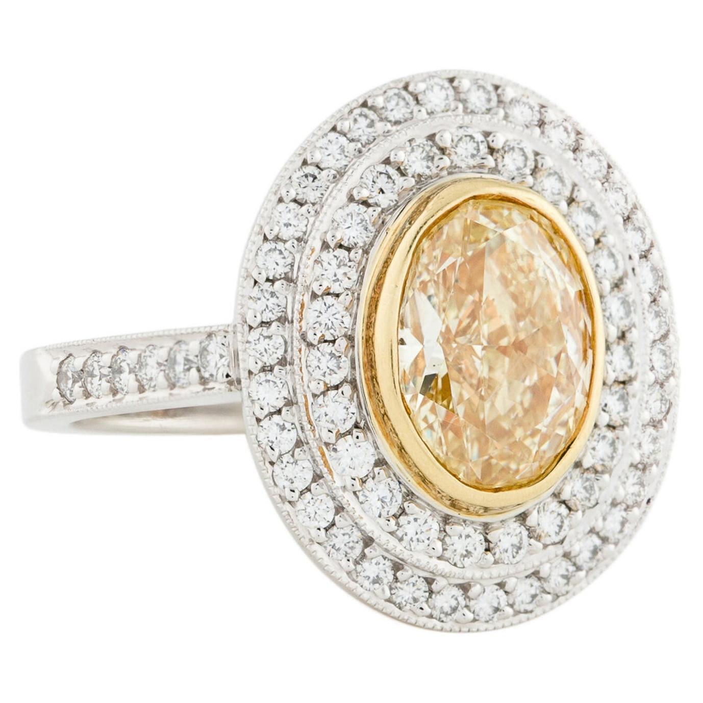 Oval Yellow Diamond Ring For Sale