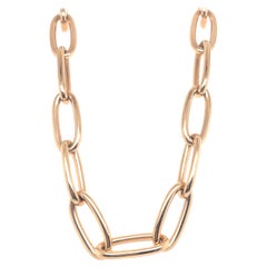 Oval Yellow Gold Paperclip Chain Necklace 25.19 g.