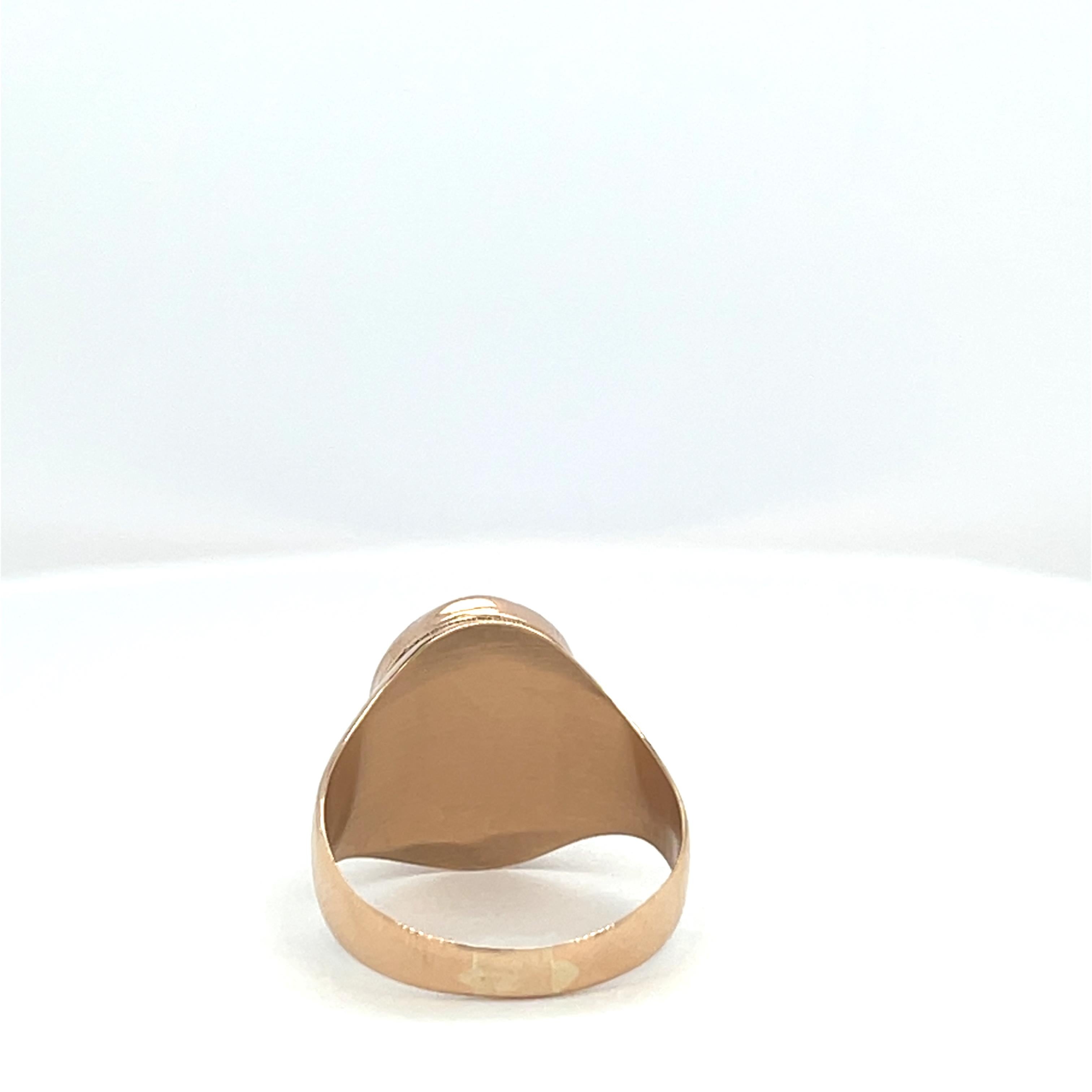 Oval Cut Ovale Agathe Rose Gold 18 Carats Ring For Sale