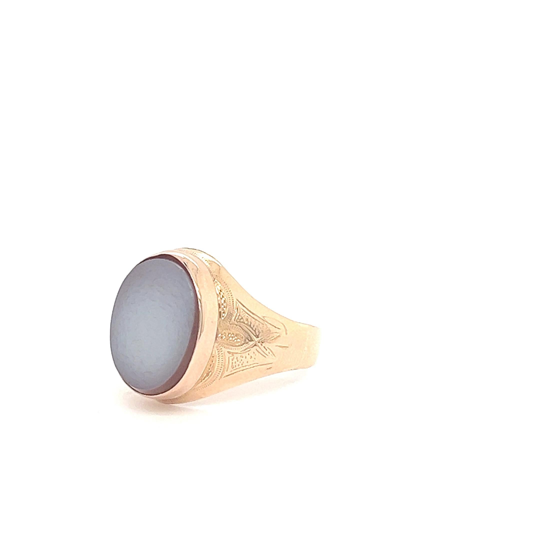 Ovale Agathe Rose Gold 18 Carats Ring For Sale 1