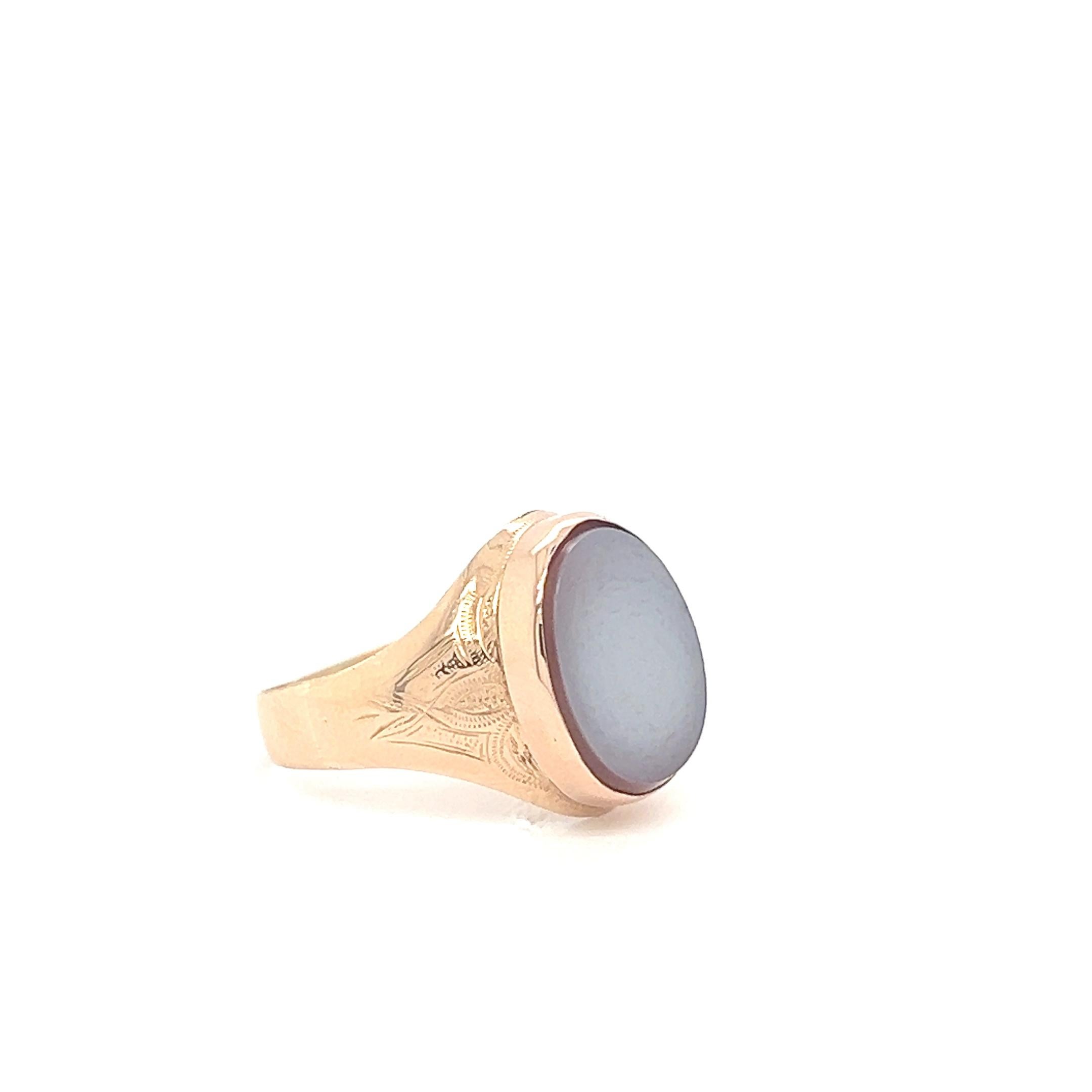 Ovale Agathe Rose Gold 18 Carats Ring For Sale 2
