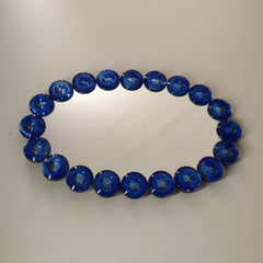 Ovale Blu'" Specchio in Vetro di Murano in Stile Contemporaneo by Fratelli Tosi