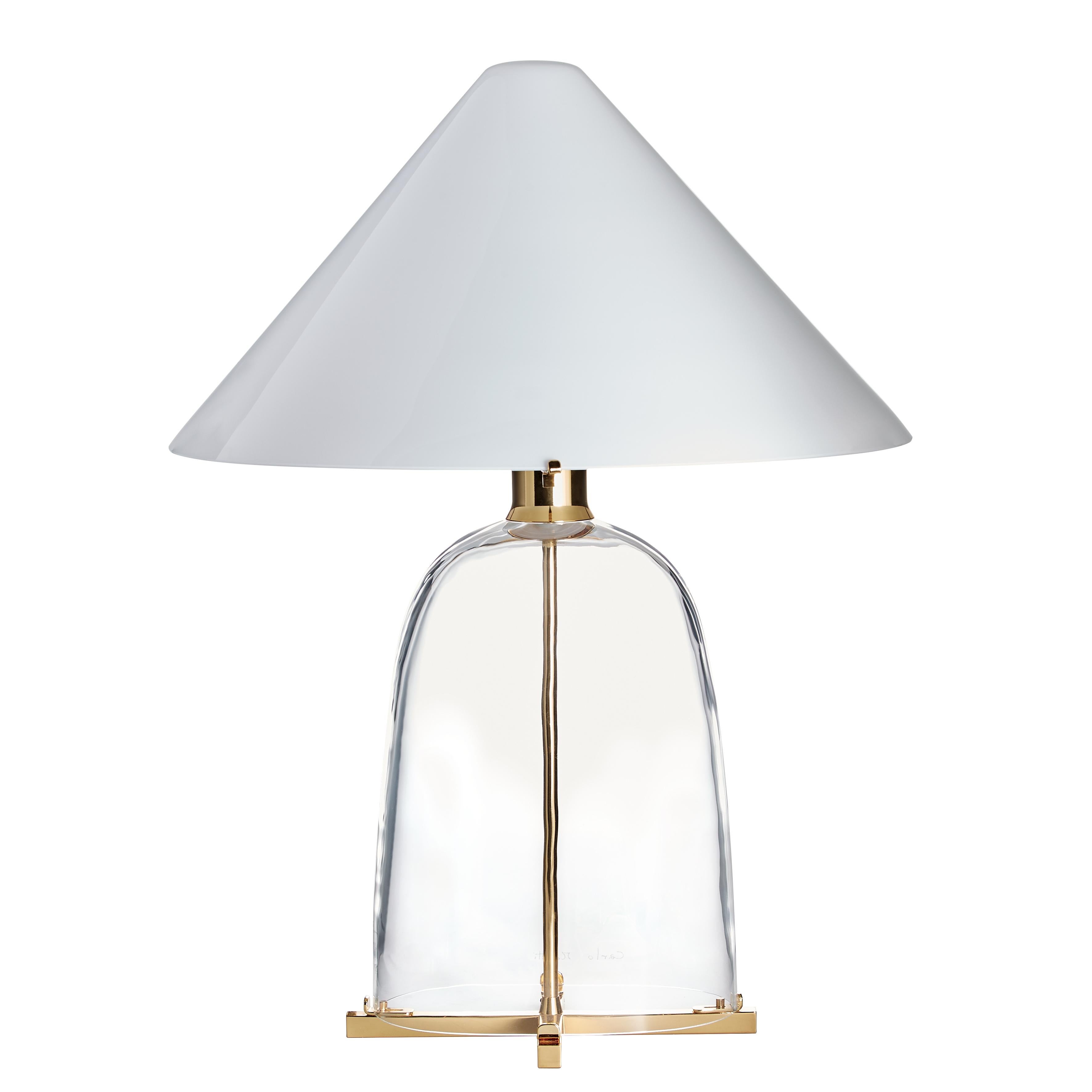 Polished Ovale Carlo Moretti Mouth Blown Murano Glass Table Lamp Shade, Shade Only For Sale