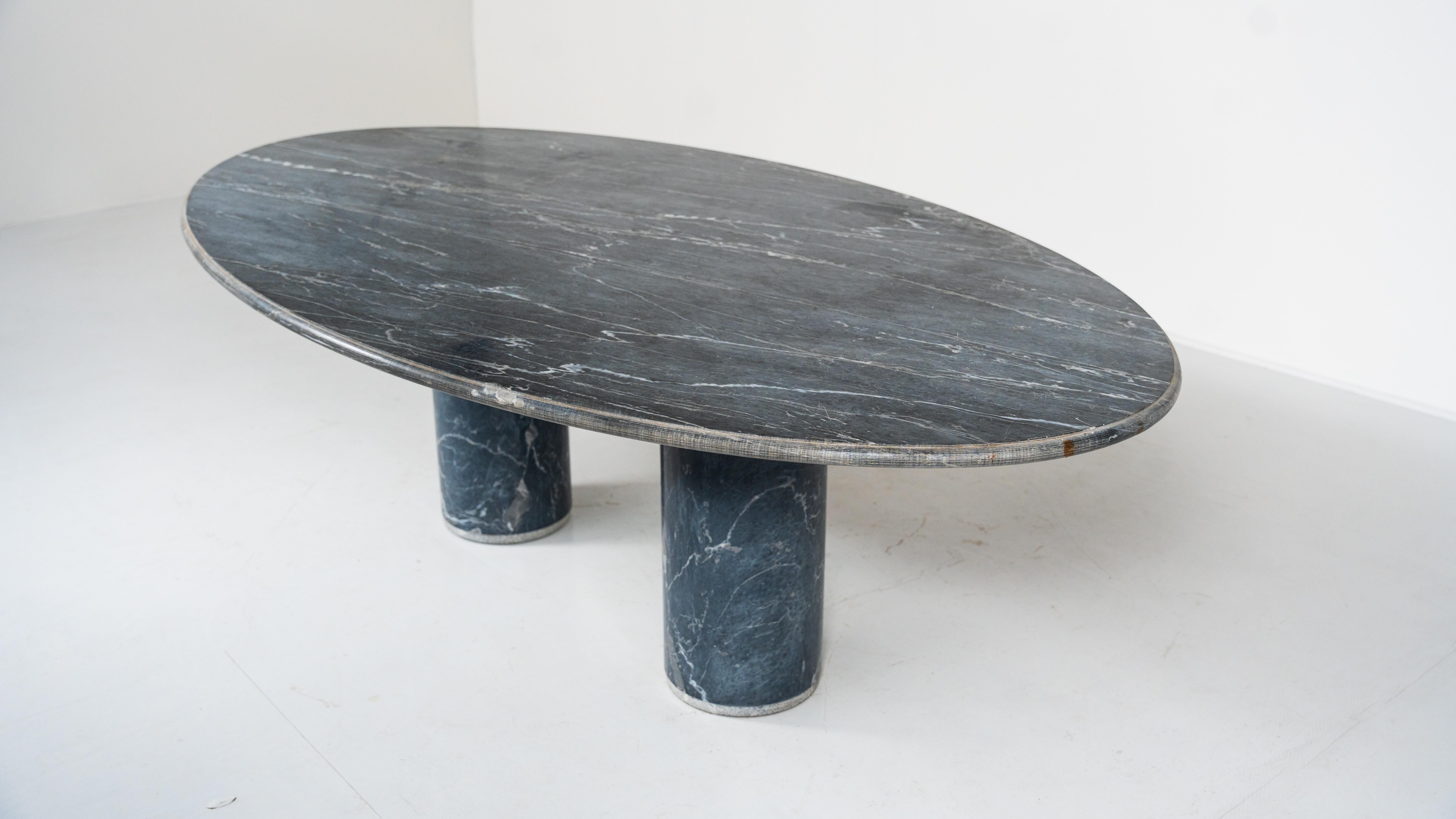 Ovale del Giardiniere Table by Achille Castiglioni for Upgroup, Marble, 1980s For Sale 8
