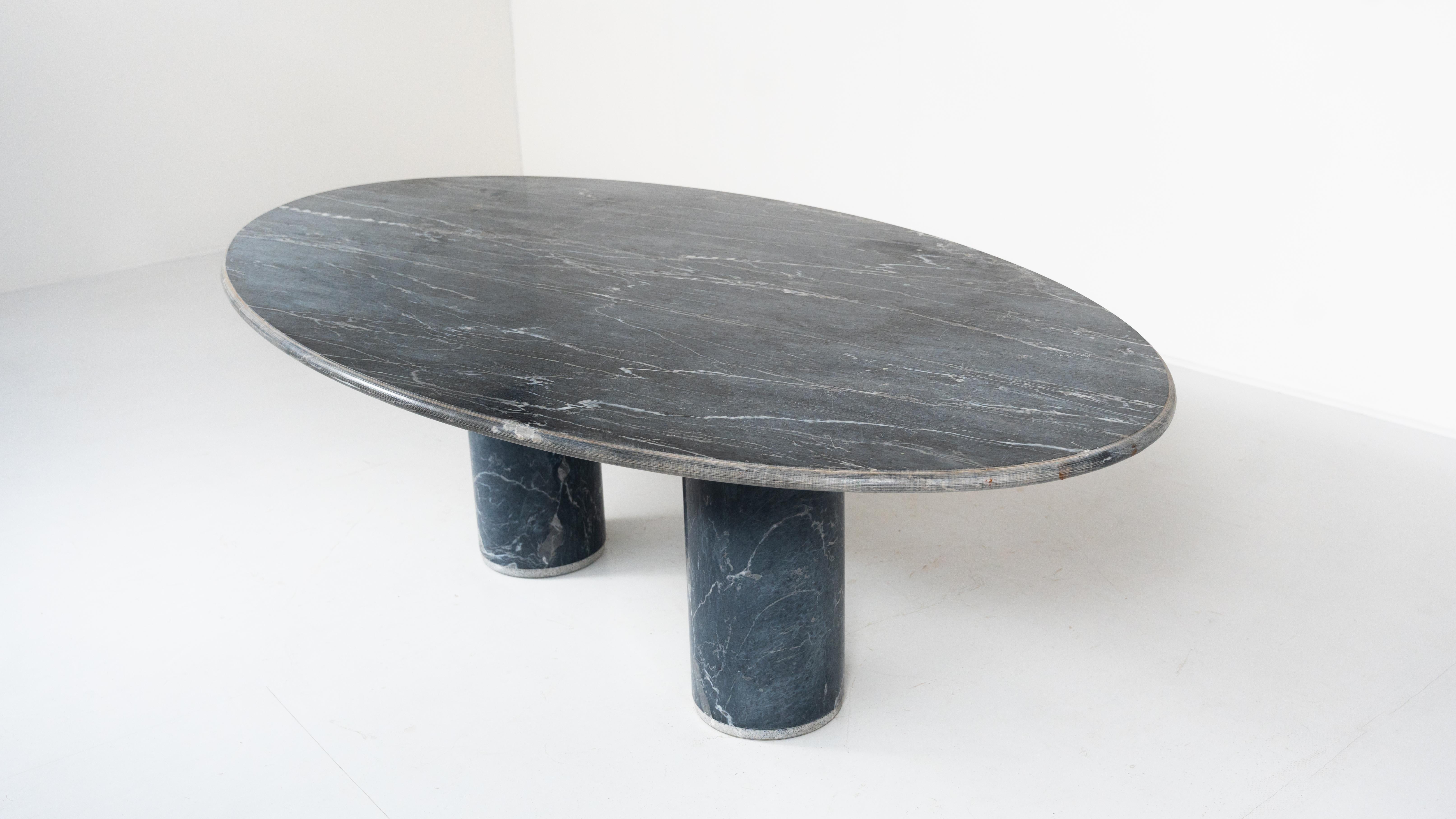 Italian Ovale del Giardiniere Table by Achille Castiglioni for Upgroup, Marble, 1980s For Sale