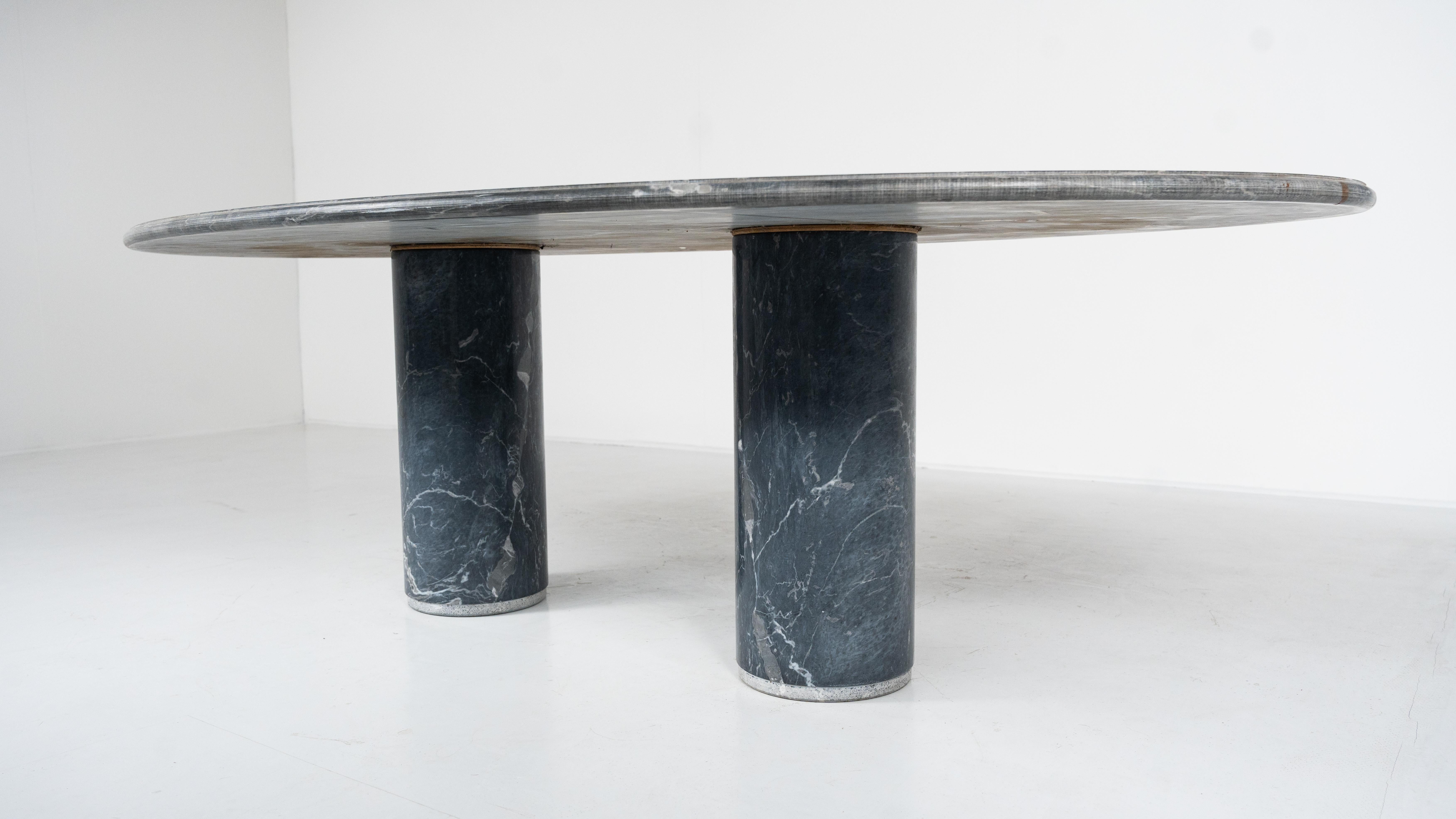 Ovale del Giardiniere Table by Achille Castiglioni for Upgroup, Marble, 1980s For Sale 3