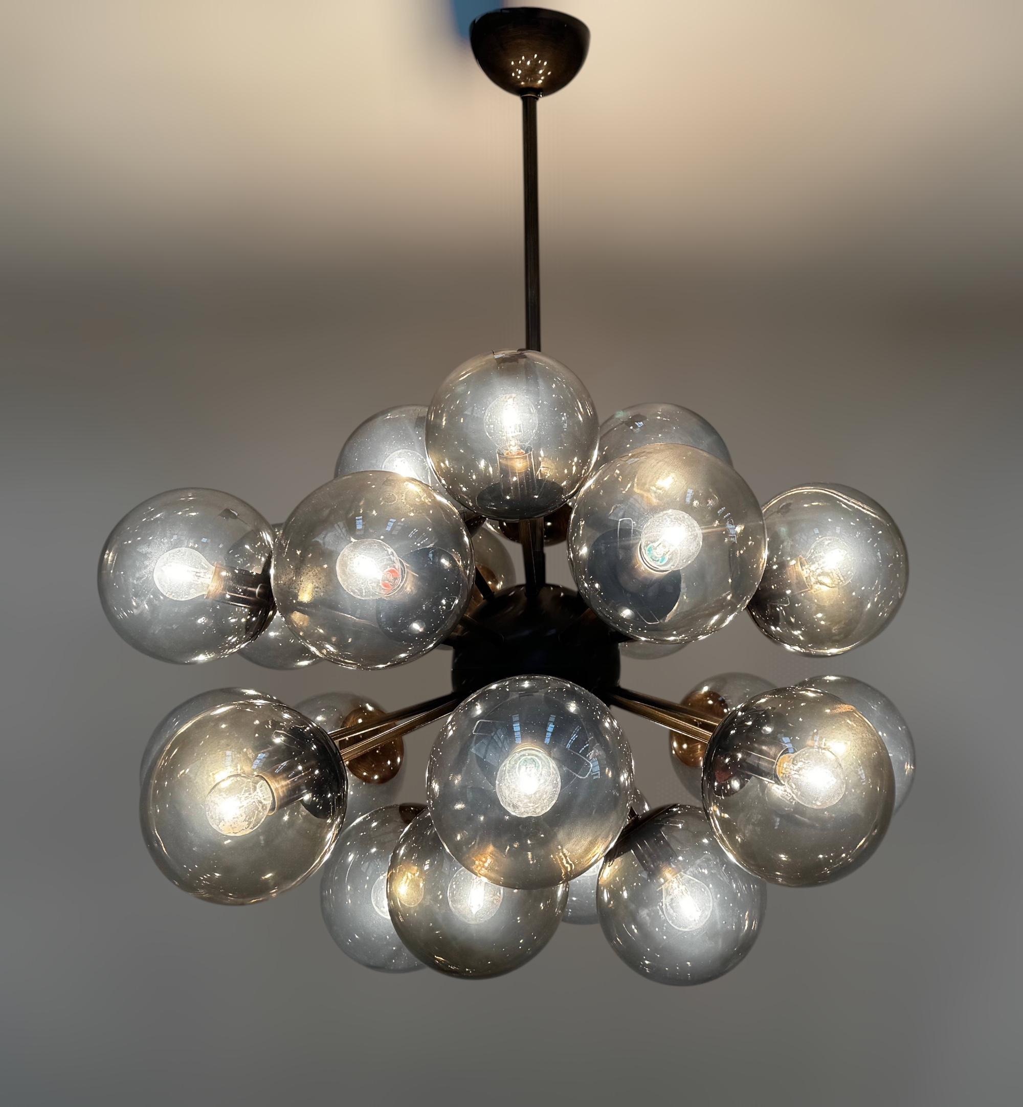 Brass Ovale Sputnik Chandelier by Fabio Ltd For Sale