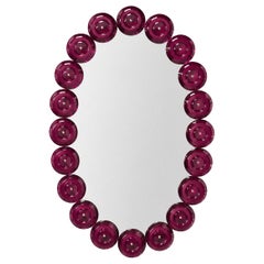 Ovaler Spiegel „Viola“ aus Murano-Glas im zeitgenössischen Stil von Fratelli Tosi