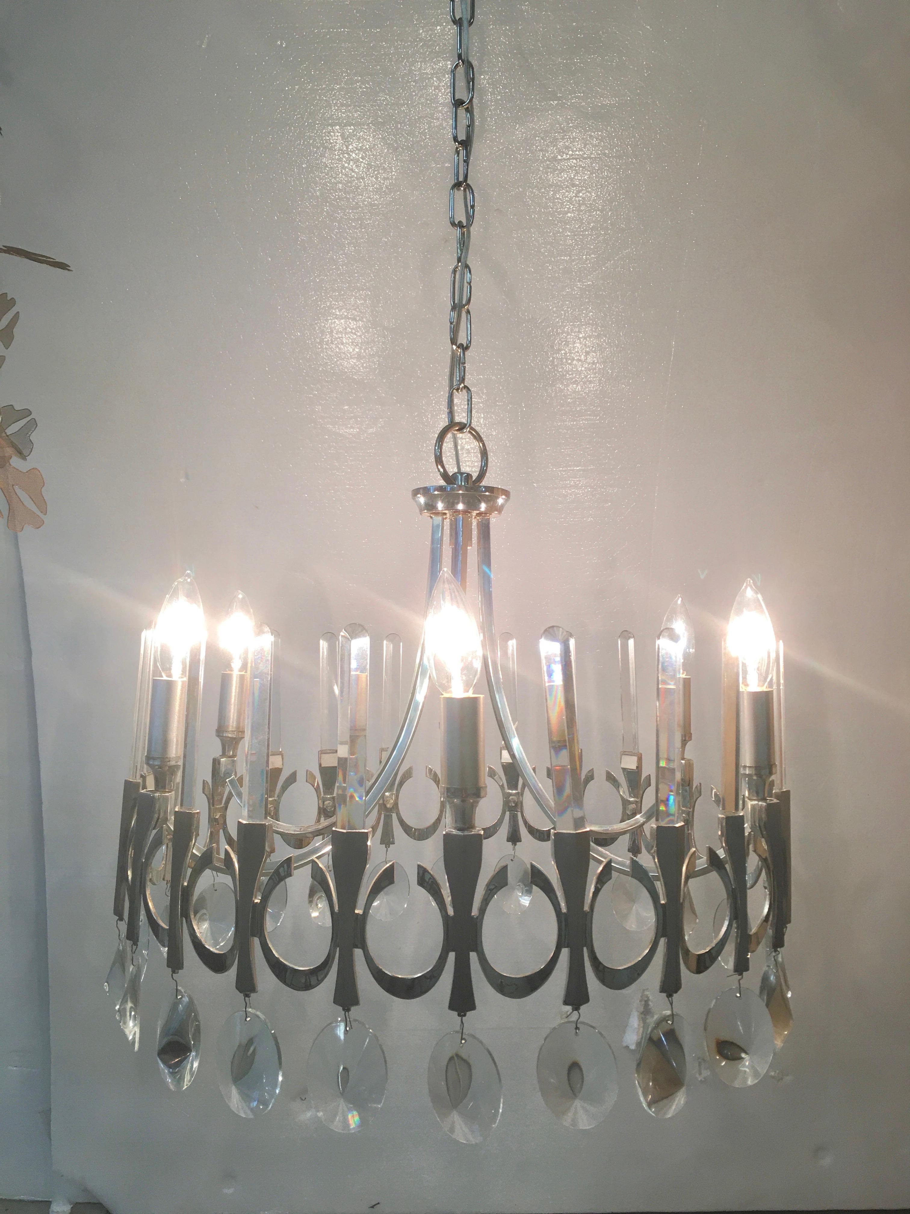 Italiano Lampadario Ovali di Angelo Gaetano Sciolari in vendita