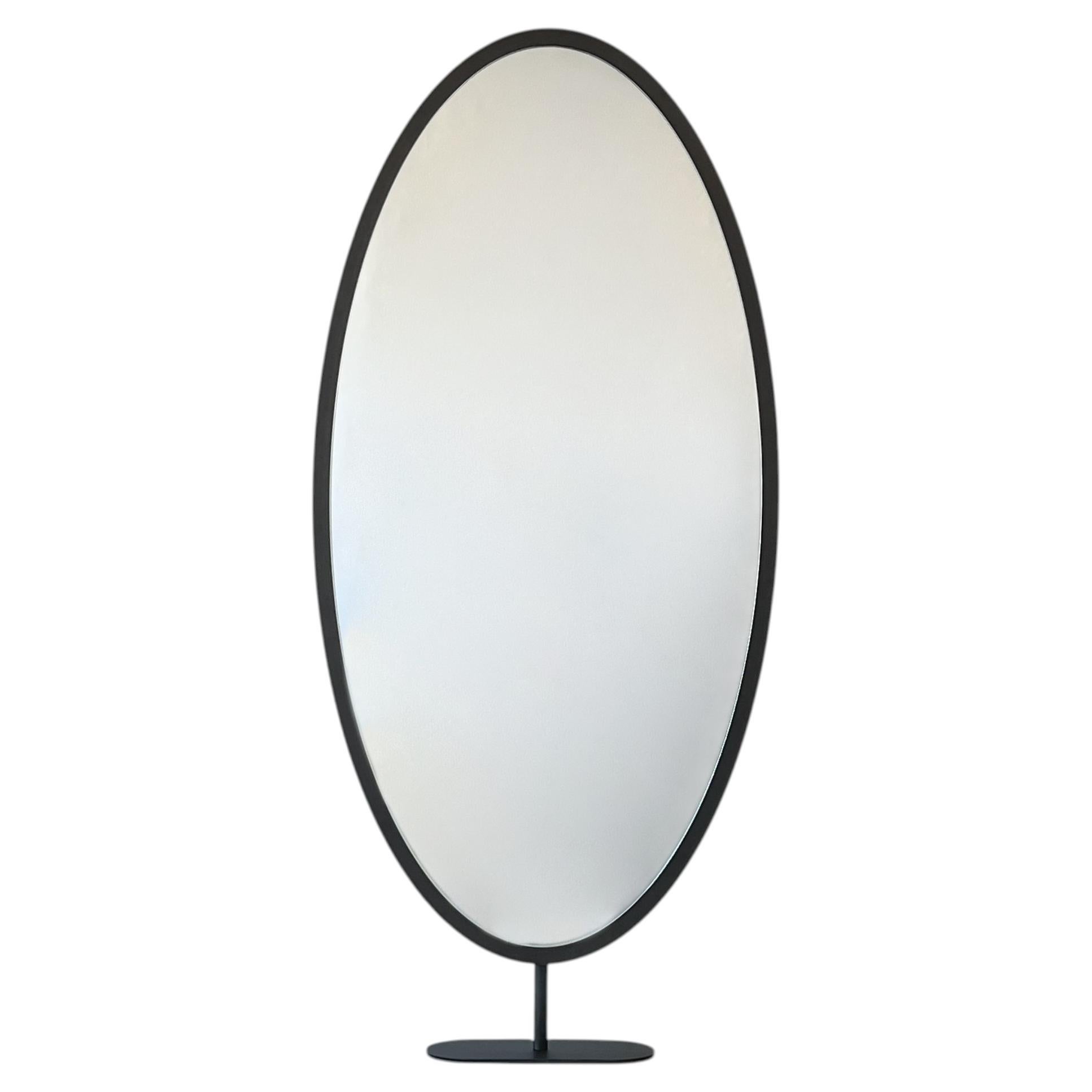Ovalis Countertop Oval Mirror with Decorative Bronze Patina Frame