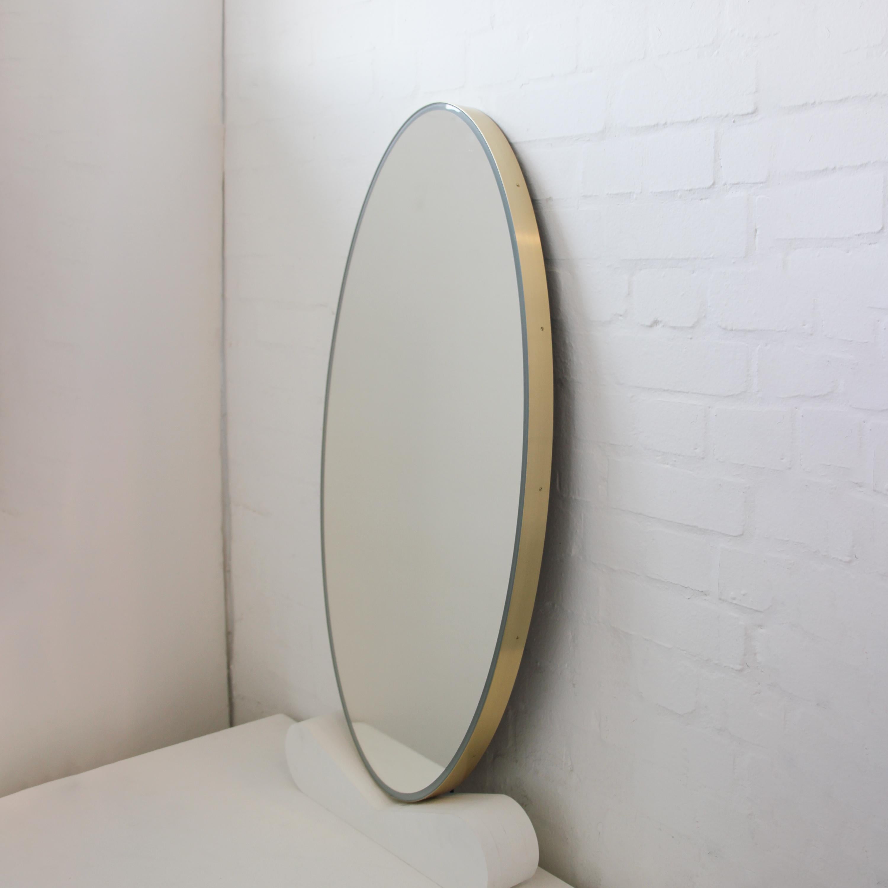 Specchio Ovalis Oval Front Illuminated Contemporary con cornice in ottone, XL in vendita 2