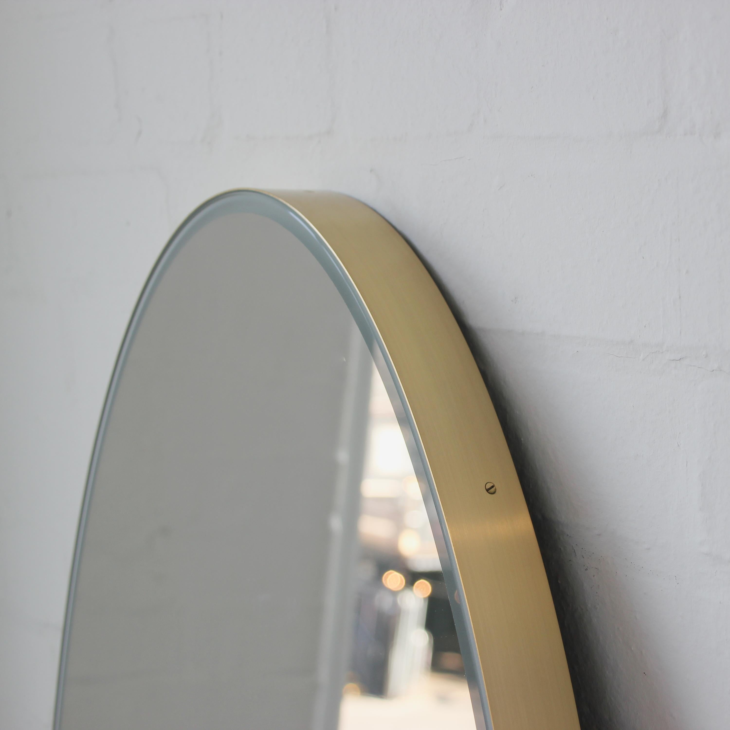 Specchio Ovalis Oval Front Illuminated Contemporary con cornice in ottone, XL in vendita 5