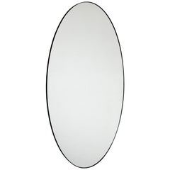 Ovalis Oval Contemporary Wall Mirror with Black Frame, XL