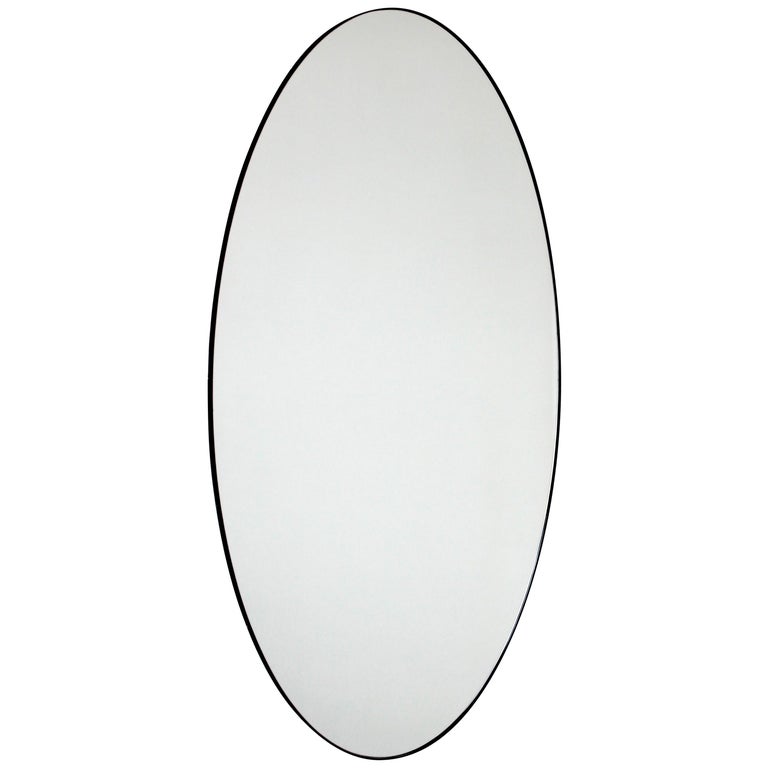 Oval Contemporary Bespoke Mirror With, Extra Large White Oval Mirror