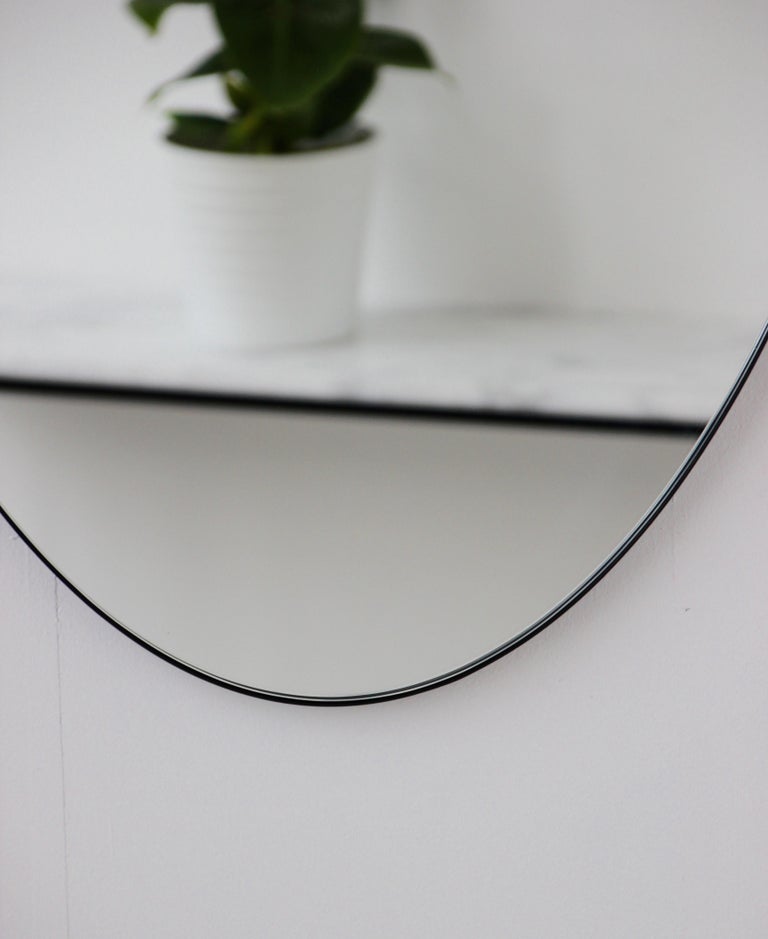Ovalis Oval Modern Customisable Handcrafted Mirror with Black Frame