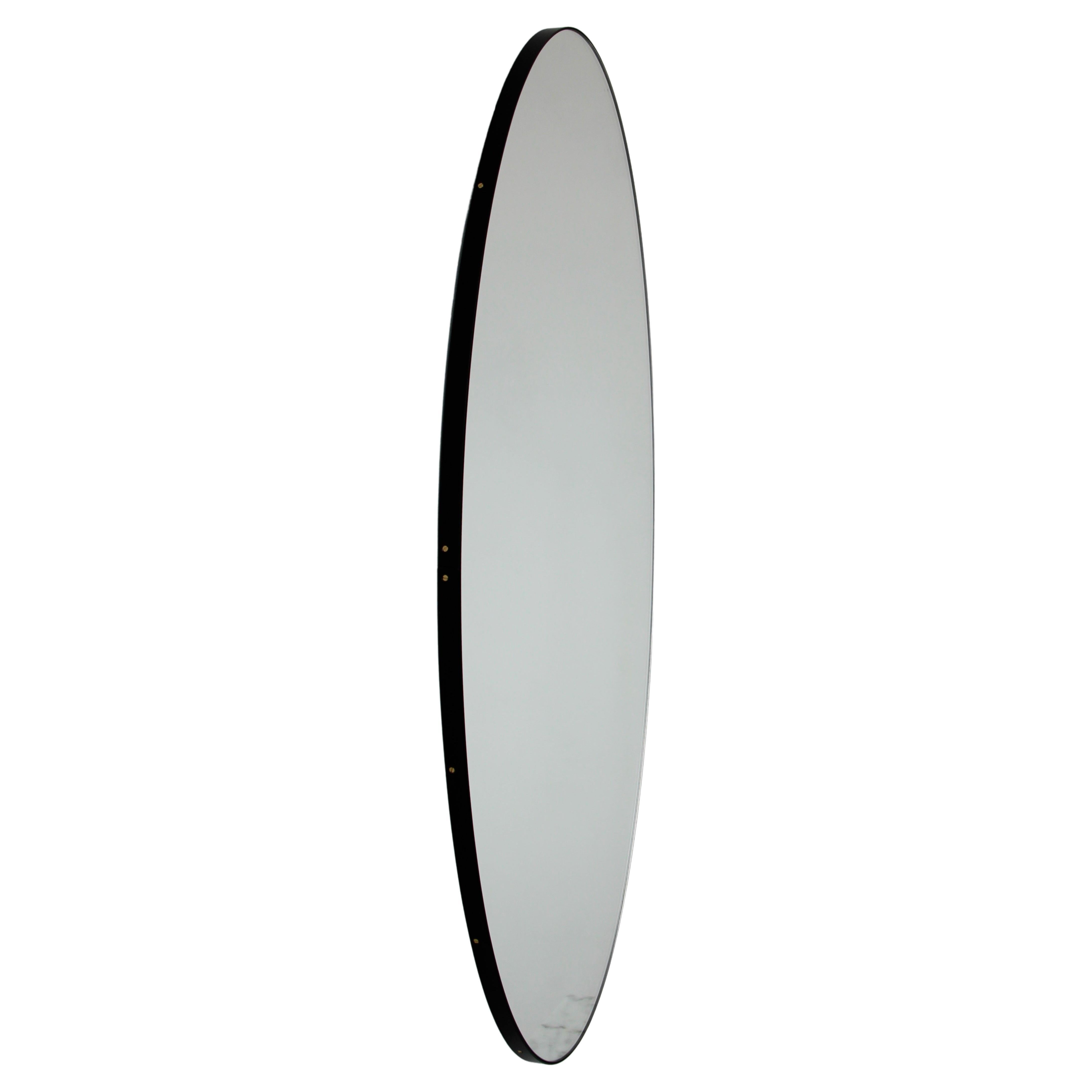 Ovalis Oval Modern Customisable Mirror with Black Frame, Small