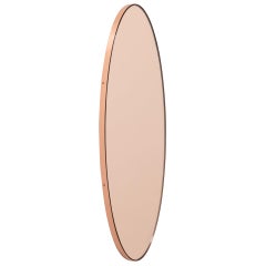 Ovalis Oval shaped Rose Gold Bespoke Mirror with a Copper Frame, Small