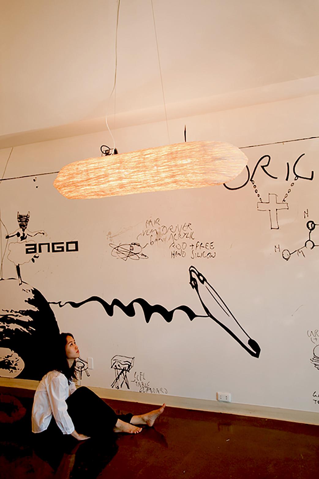 Plafonnier en rotin Ovaloid par Ango, design d'éclairage du XXIe siècle en vente 4
