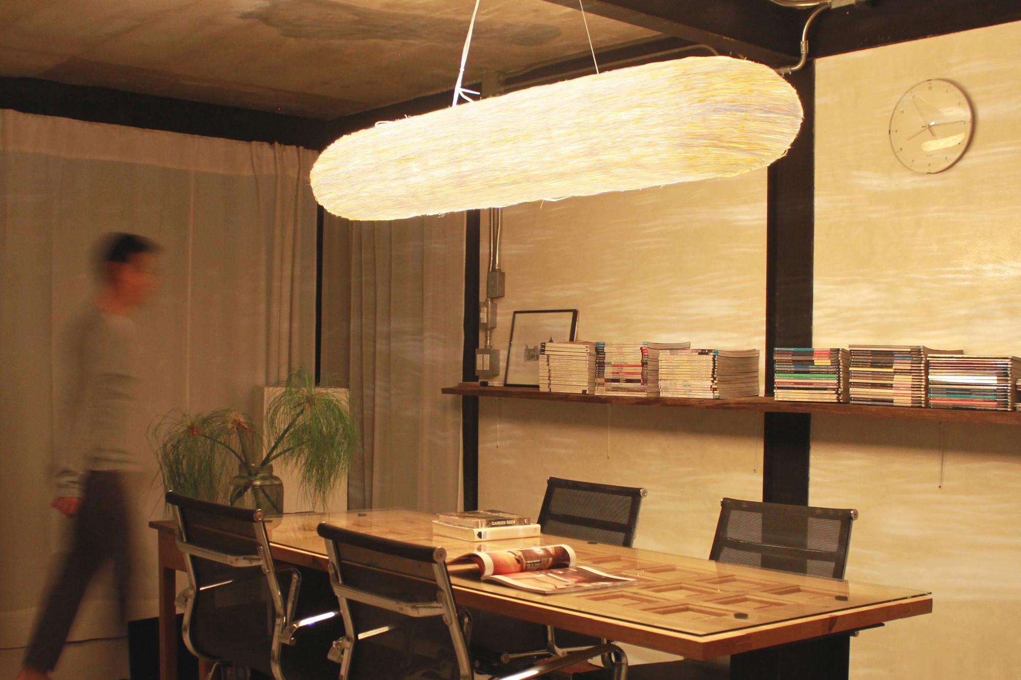 Thai Ovaloid by Ango, Rattan Ceiling Light for 21st Century Lighting Design For Sale