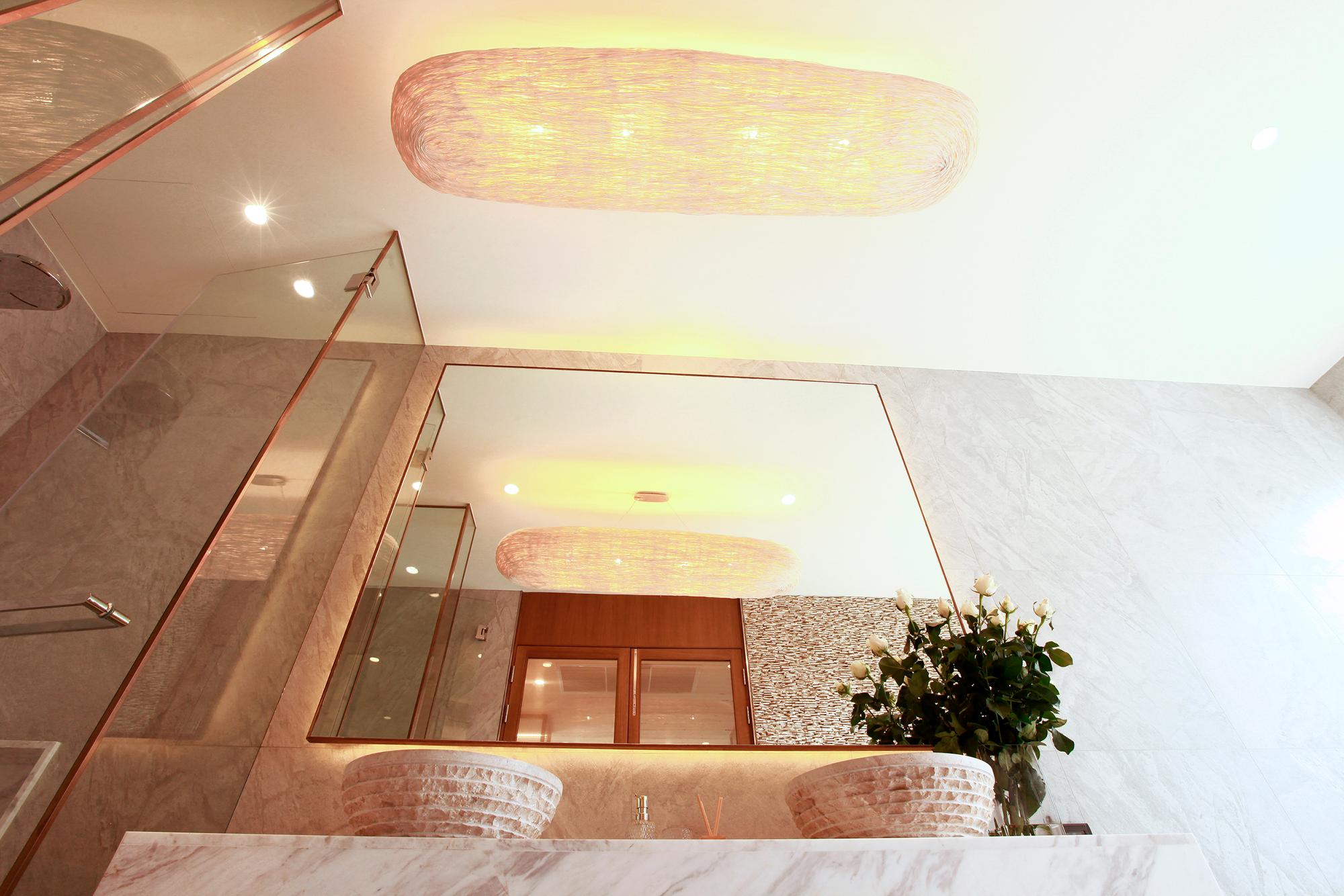 Contemporary Ovaloid by Ango, Rattan Ceiling Light for 21st Century Lighting Design For Sale