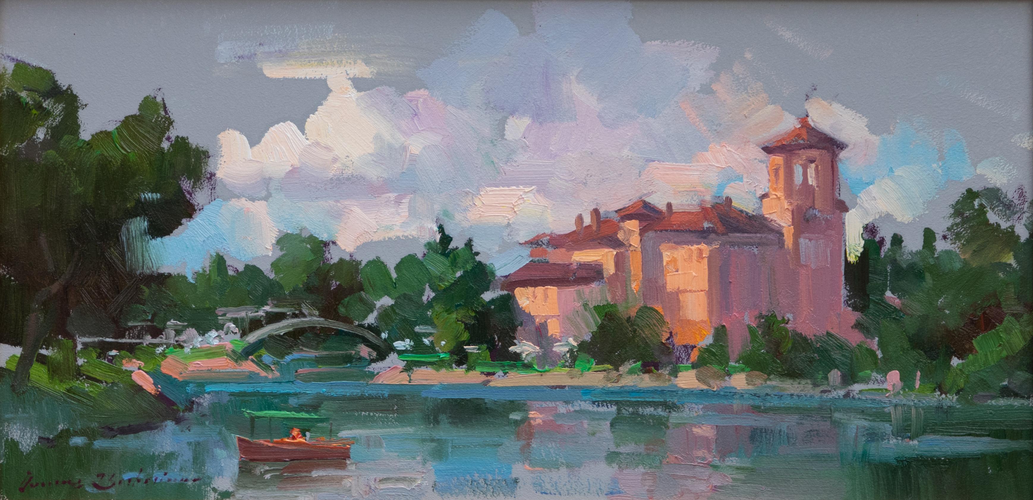 Afternoon Light(Broadmoor) - Impressionist Painting by Ovanes Berberian