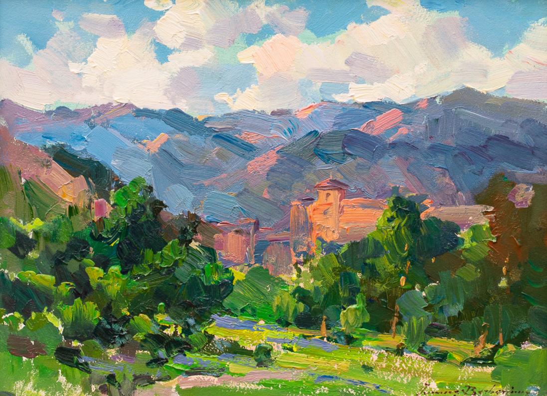 Broadmoor Mountains - Impressionist Painting by Ovanes Berberian